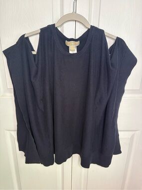 Michael Kors Blue Open Shoulder Blouse